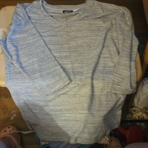 Basic Editions Heather Gray Knit Top